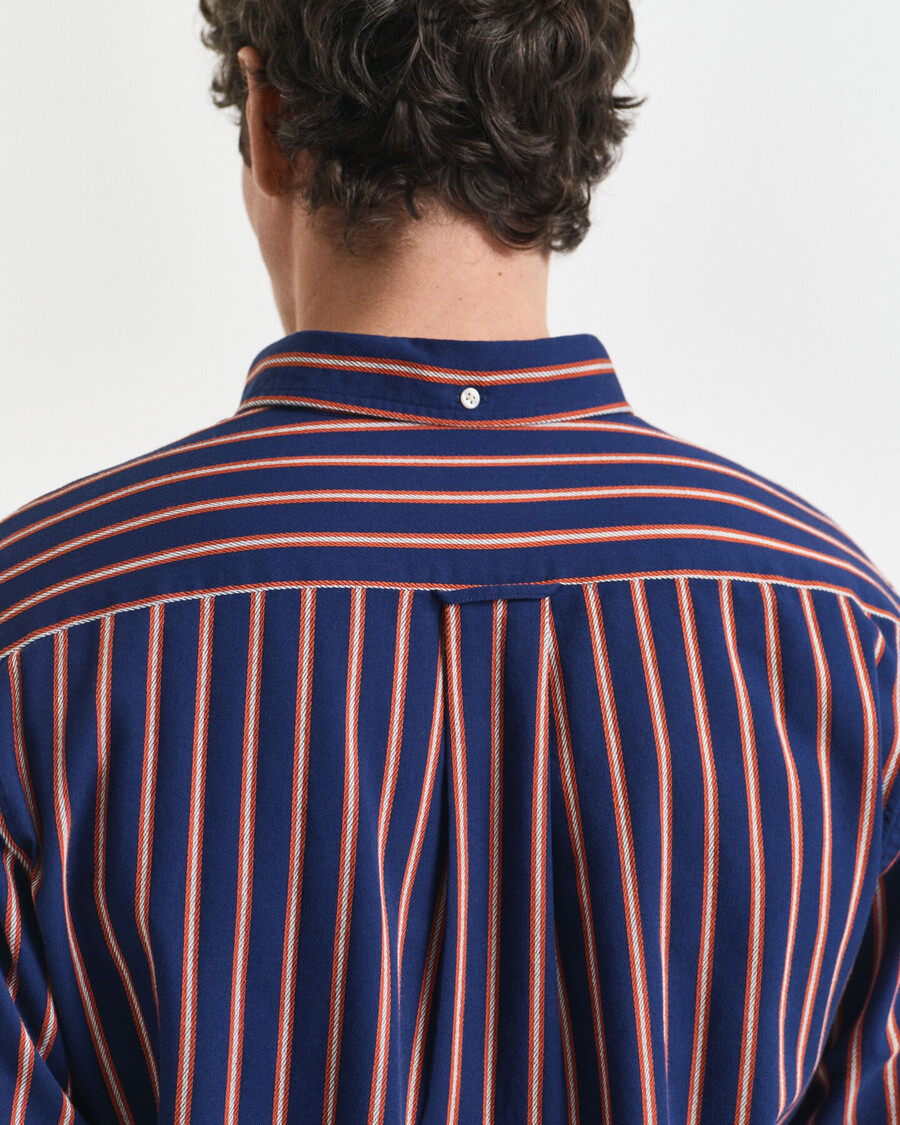 regular fit dobby striped twill shirt - persian blue