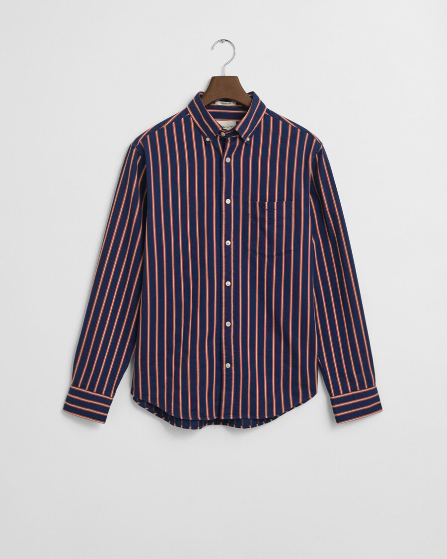 regular fit dobby striped twill shirt - persian blue