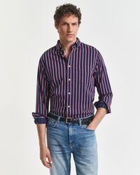 regular fit dobby striped twill shirt - persian blue