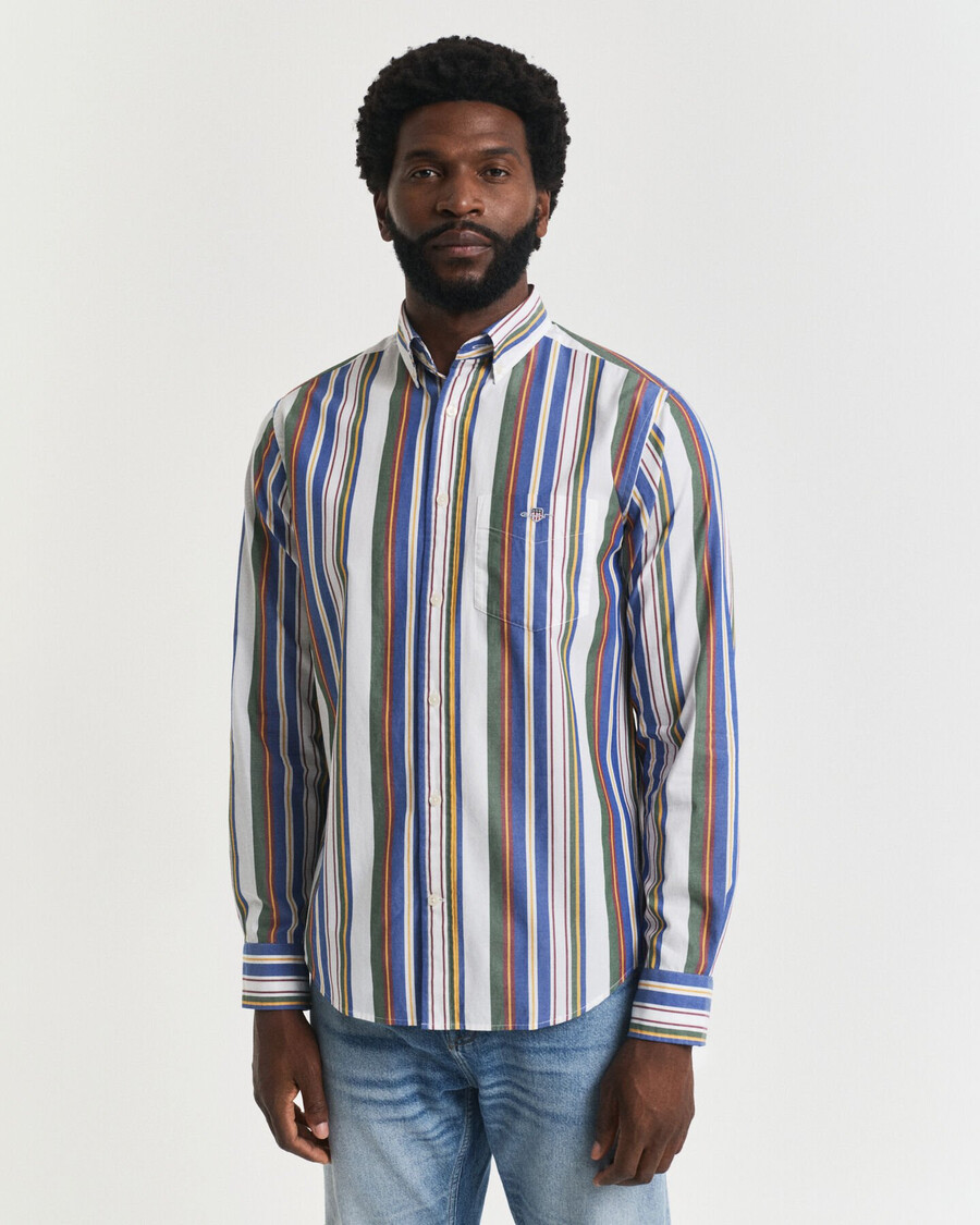 regular fit multi striped classic poplin shirt - multicolor