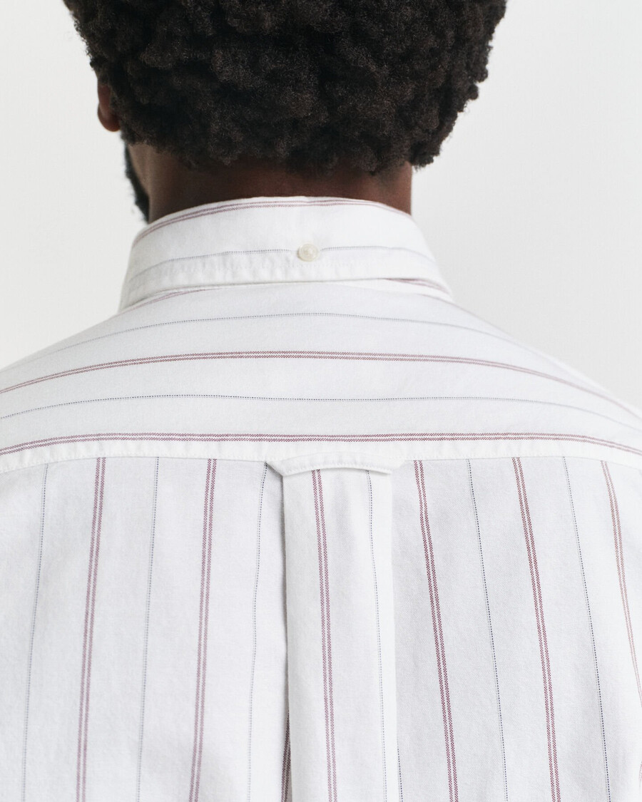 regular fit striped classic oxford shirt - white