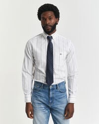 regular fit striped classic oxford shirt - white