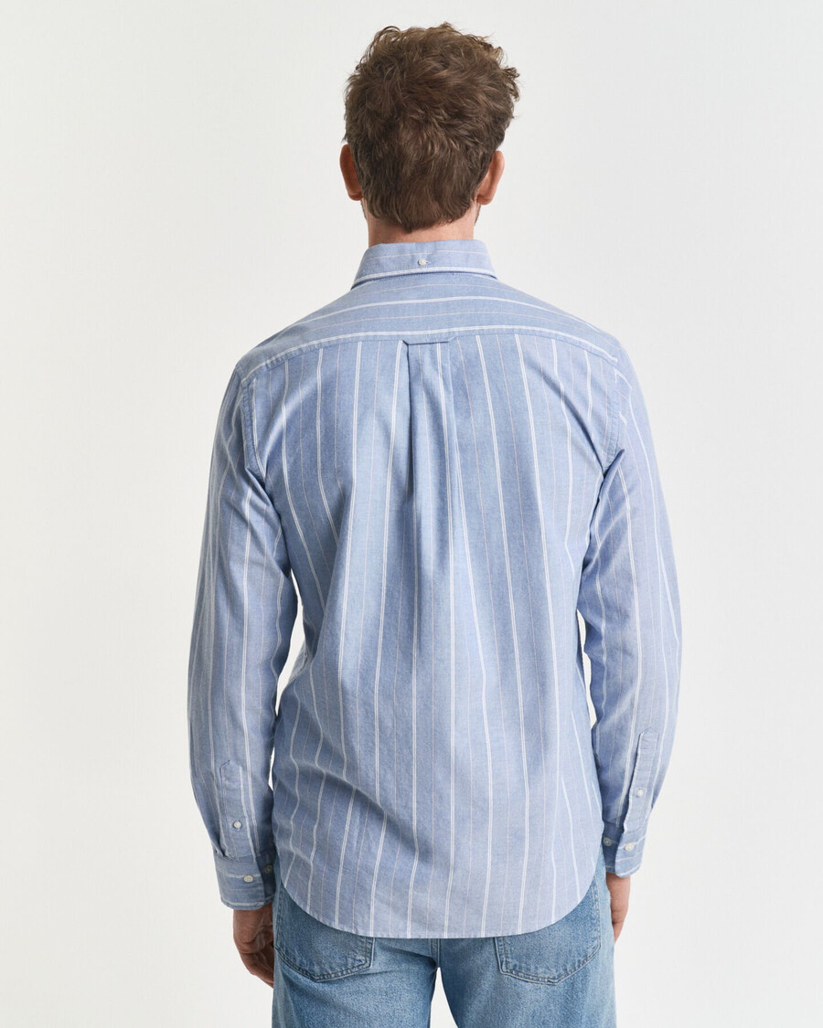 regular fit striped classic oxford shirt - rich blue
