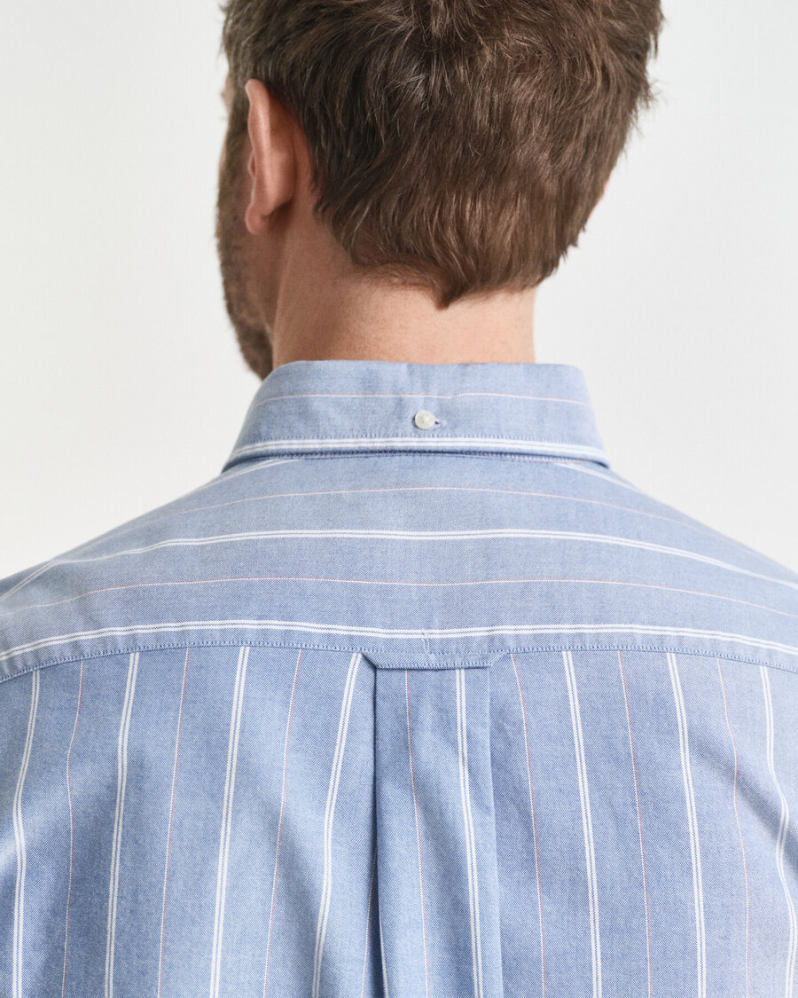 regular fit striped classic oxford shirt - rich blue