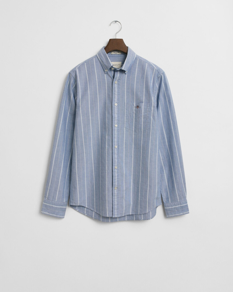 regular fit striped classic oxford shirt - rich blue