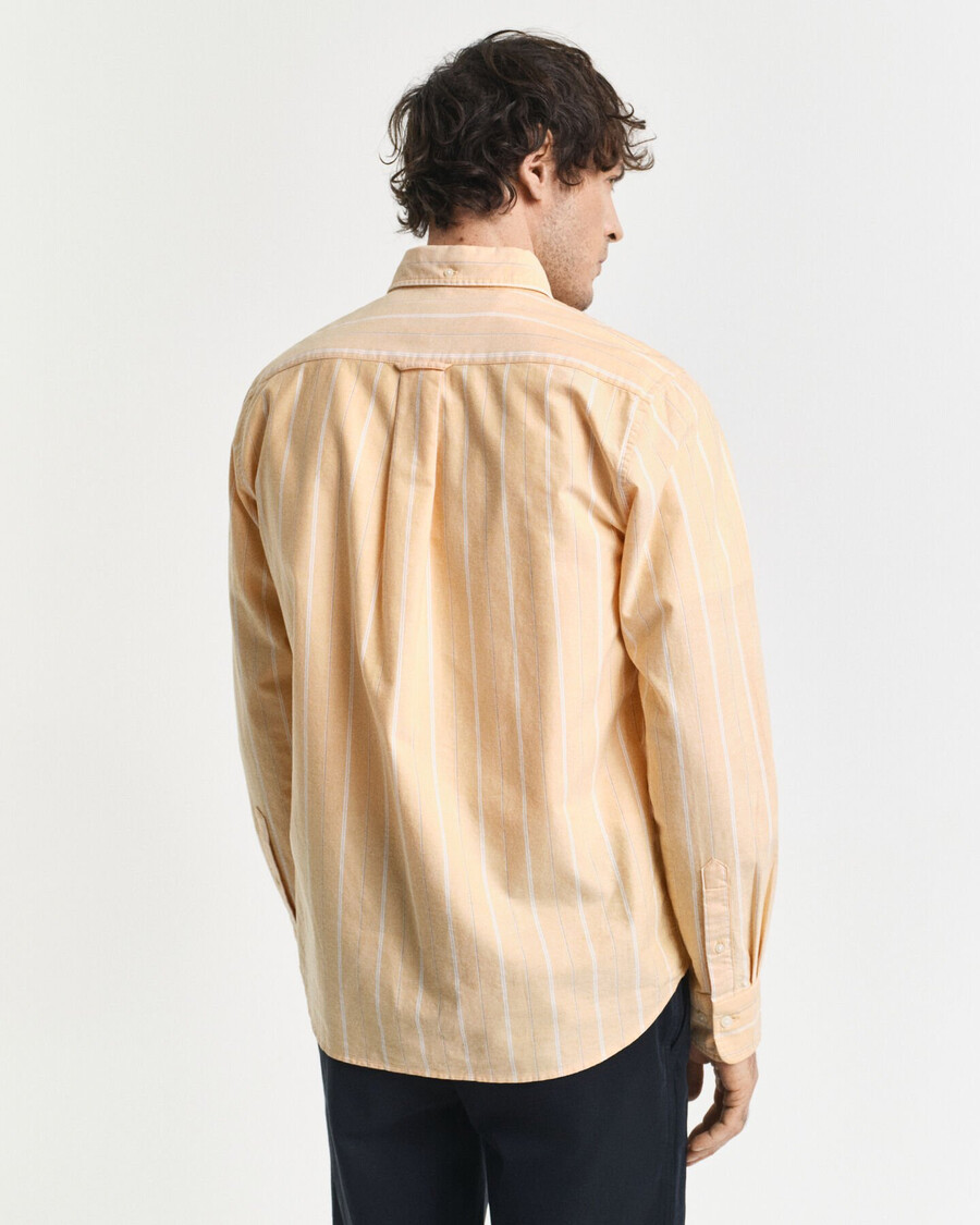 regular fit striped classic oxford shirt - yellow lichen