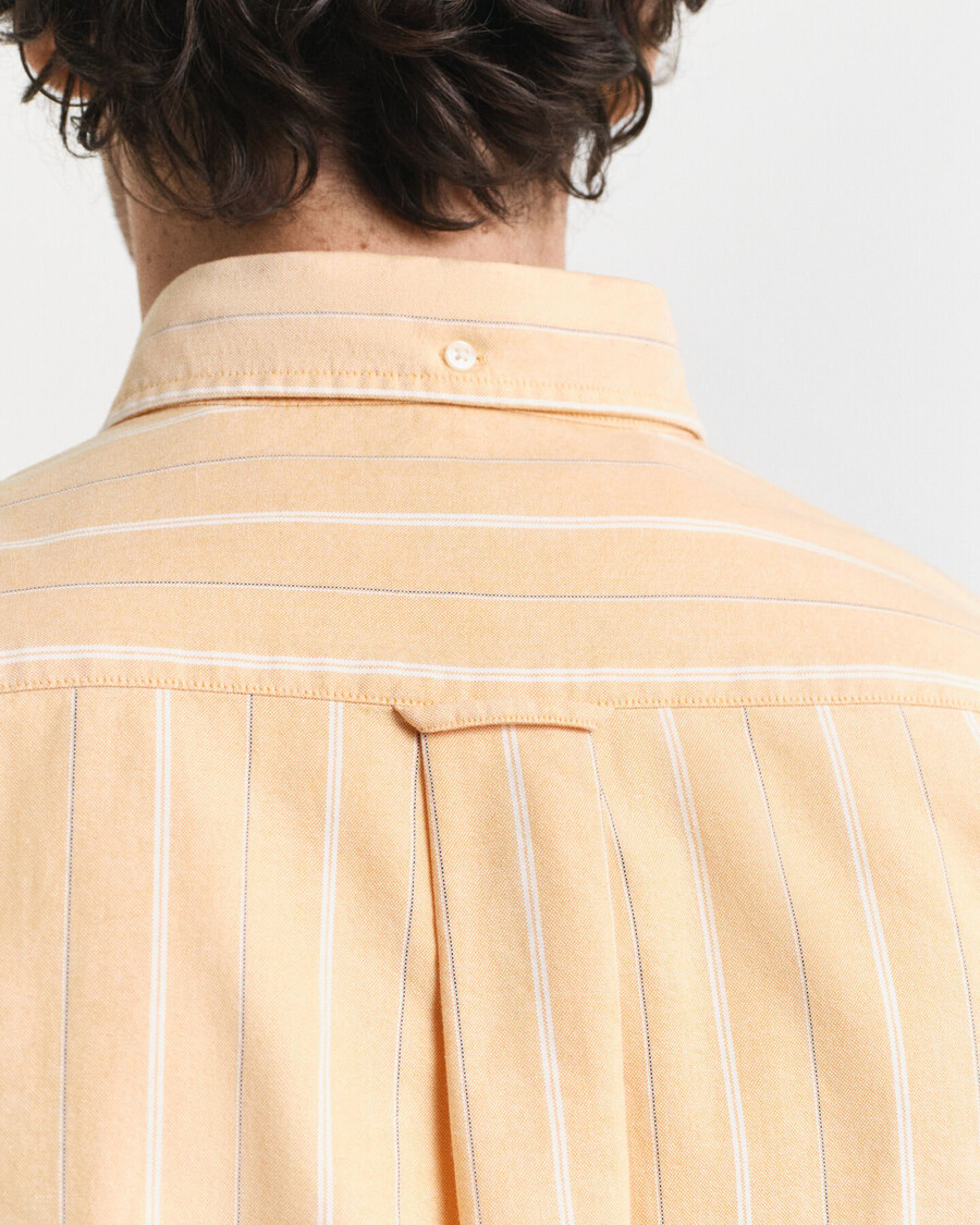 regular fit striped classic oxford shirt - yellow lichen