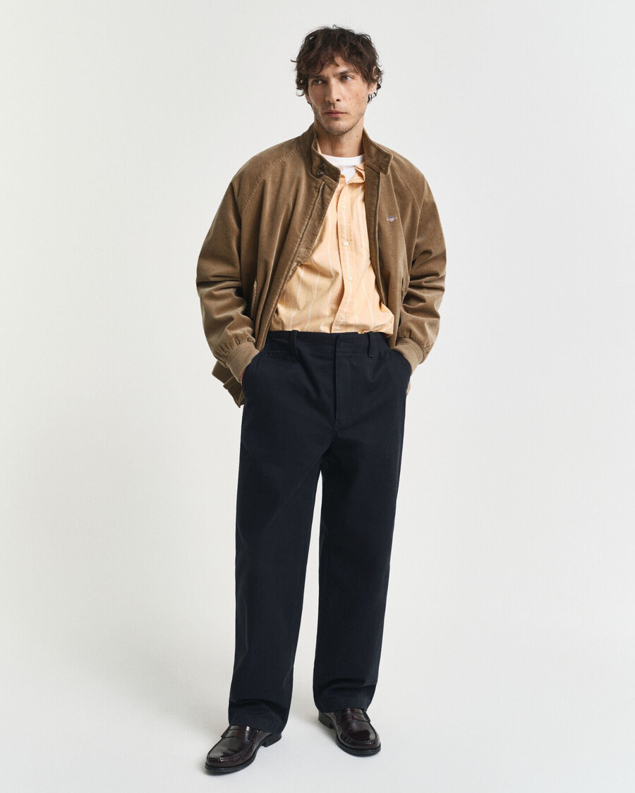 regular fit striped classic oxford shirt - yellow lichen