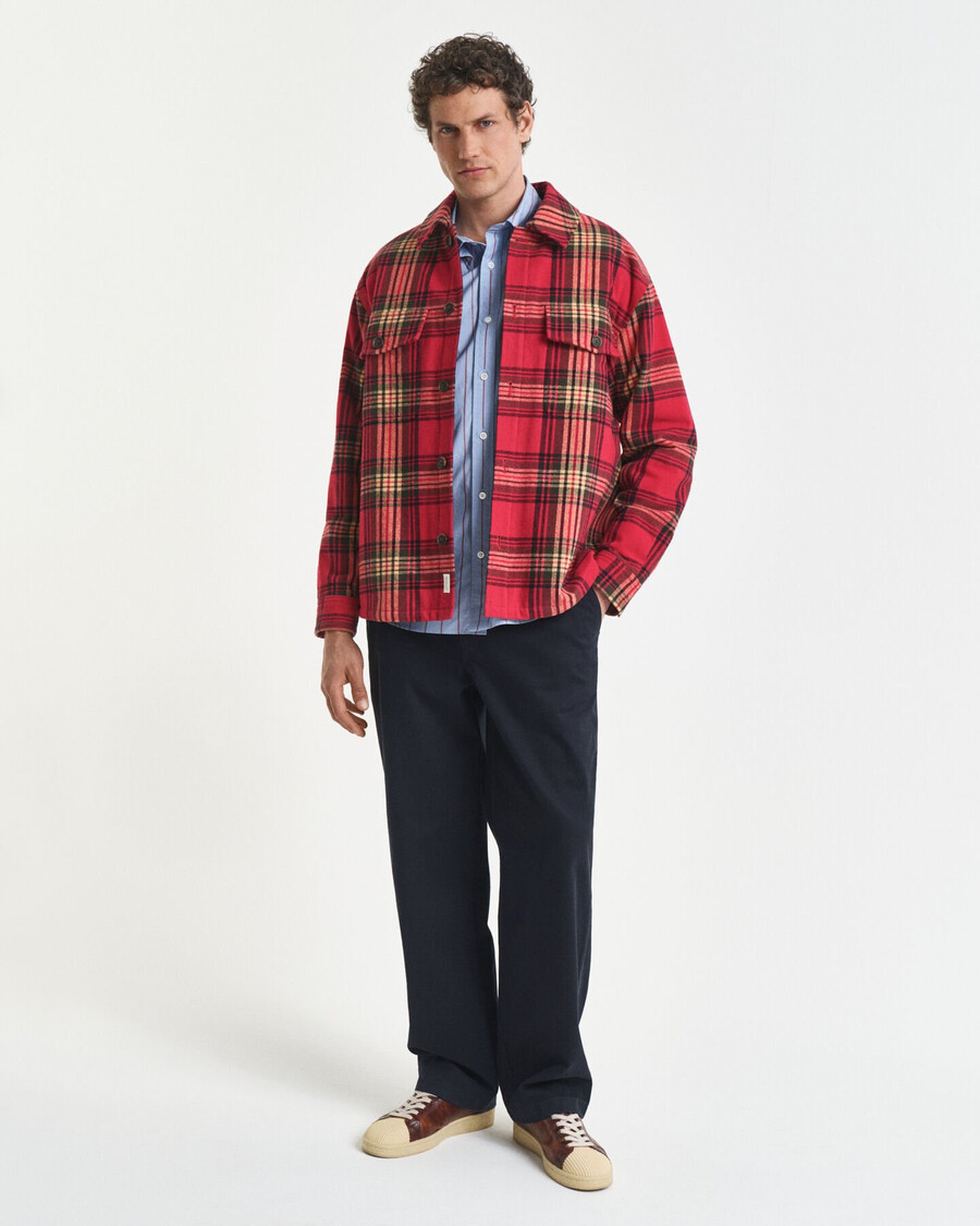 relaxed fit striped heritage poplin shirt - clear sky