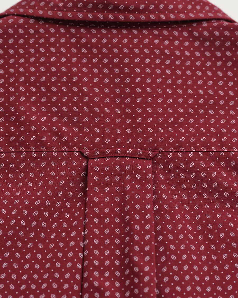 regular fit micro print shirt - plumped red