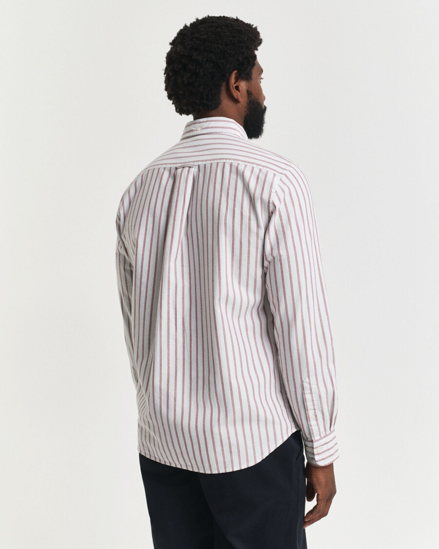 regular fit striped archive oxford shirt - eggshell