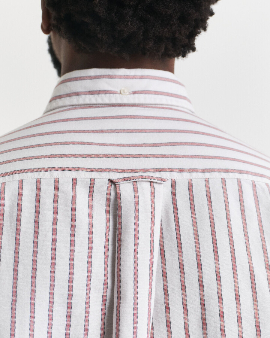 regular fit striped archive oxford shirt - eggshell