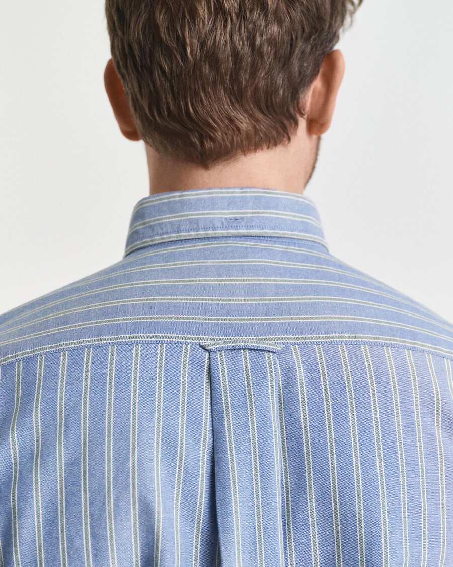 regular fit striped archive oxford shirt - blue water