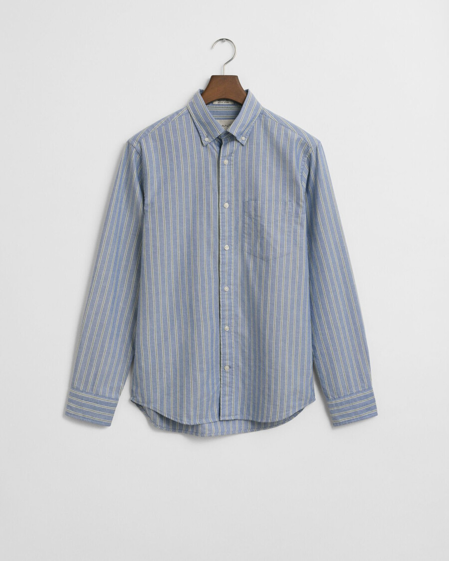 regular fit striped archive oxford shirt - blue water