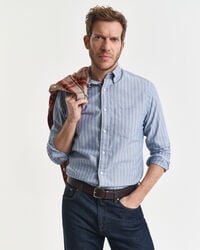 regular fit striped archive oxford shirt - blue water