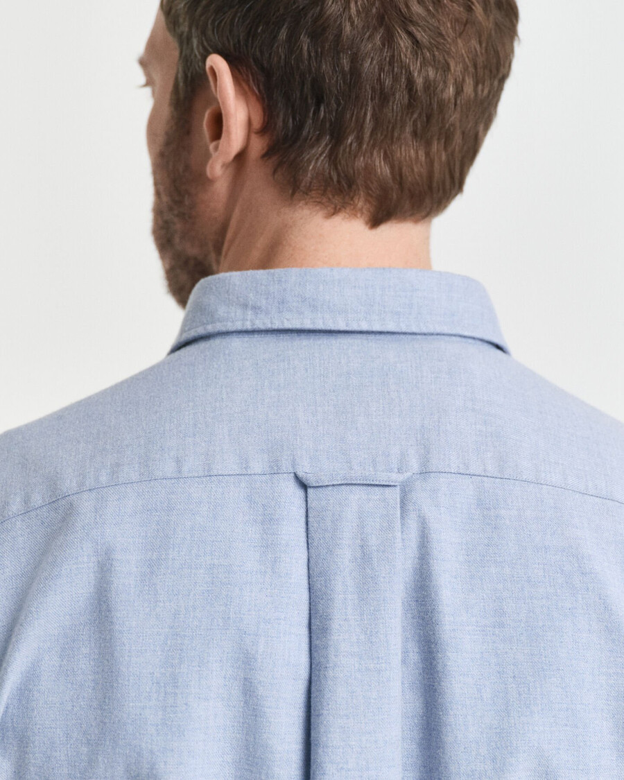regular fit melange flannel shirt - light blue melange