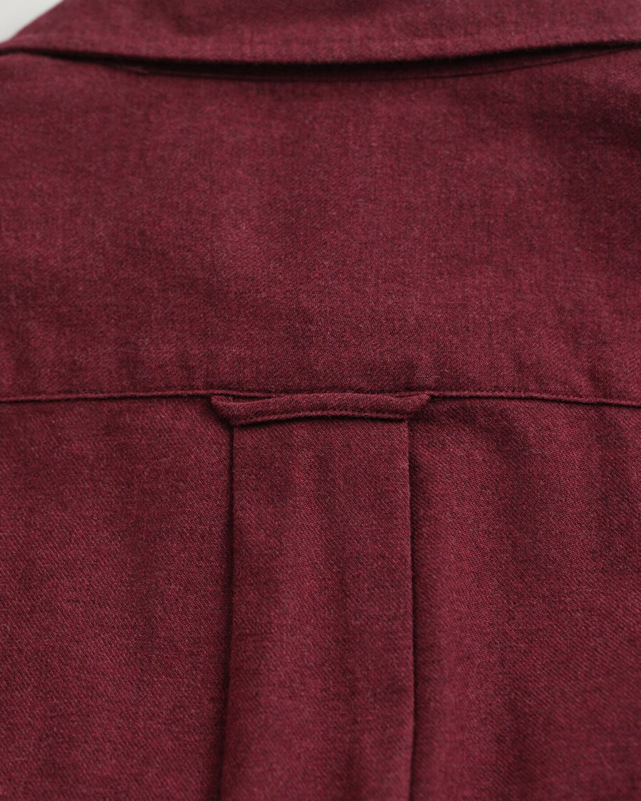 regular fit melange flannel shirt - plumped red