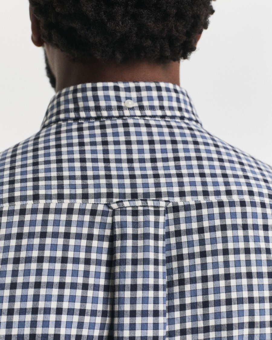 regular fit gingham twill shirt - naval blue