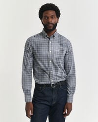 regular fit gingham twill shirt - naval blue