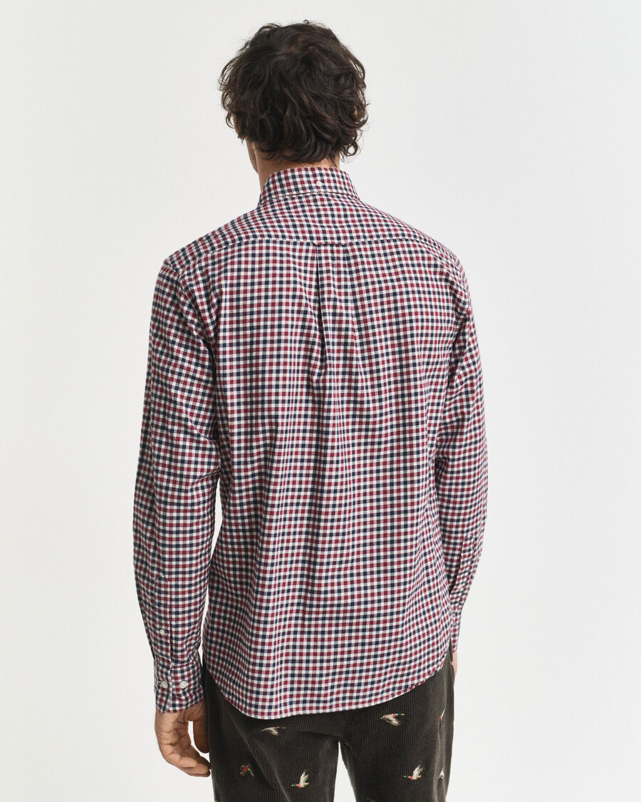 regular fit gingham twill shirt - plumped red