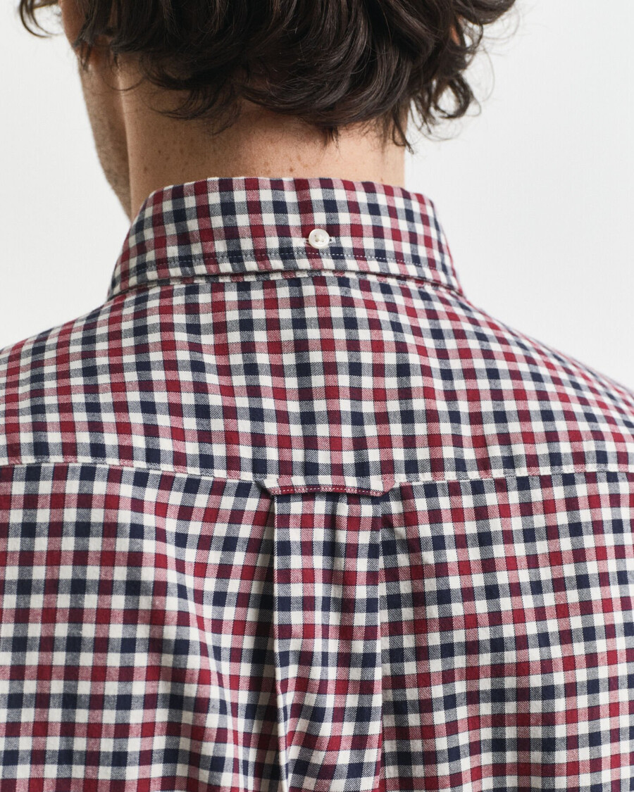 regular fit gingham twill shirt - plumped red