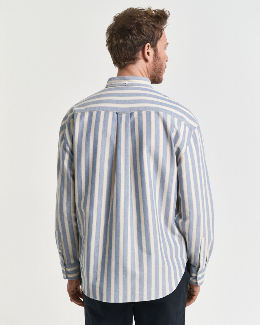 relaxed fit striped heritage oxford shirt - blue water