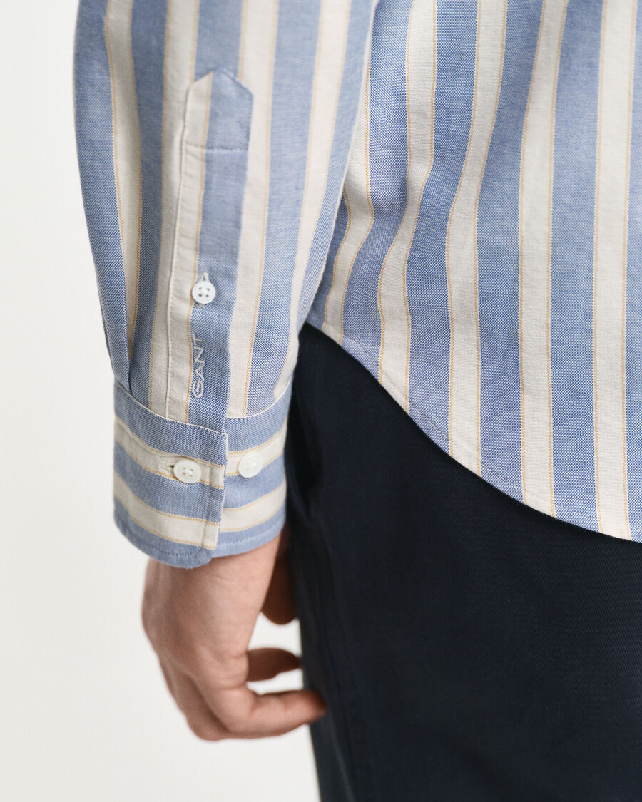 relaxed fit striped heritage oxford shirt - blue water