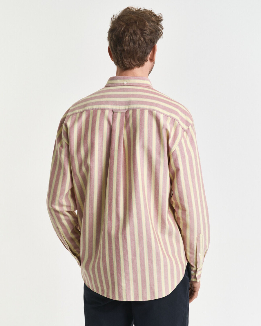 relaxed fit striped heritage oxford shirt - modern rust