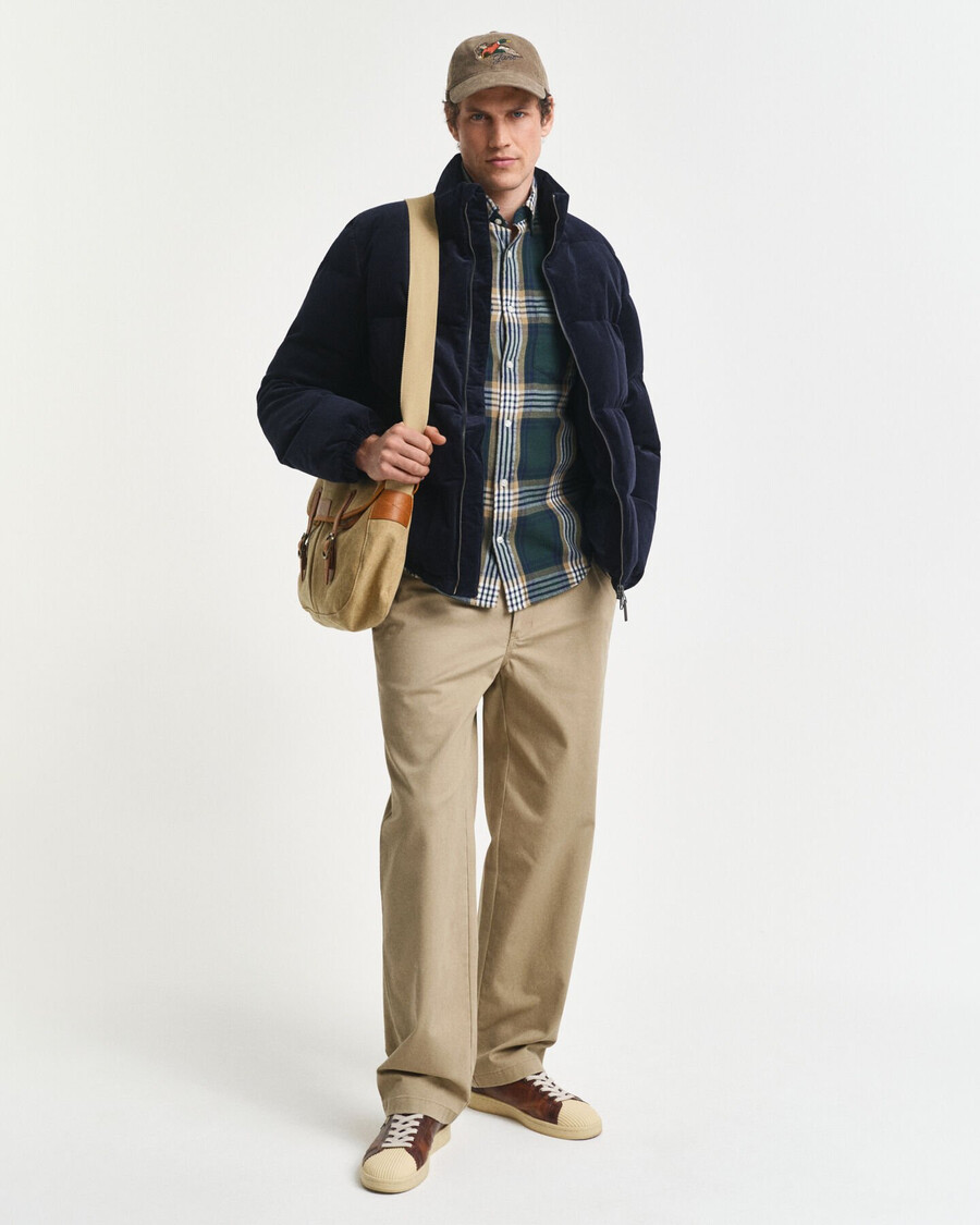 regular fit windblown flannel check shirt - tartan green