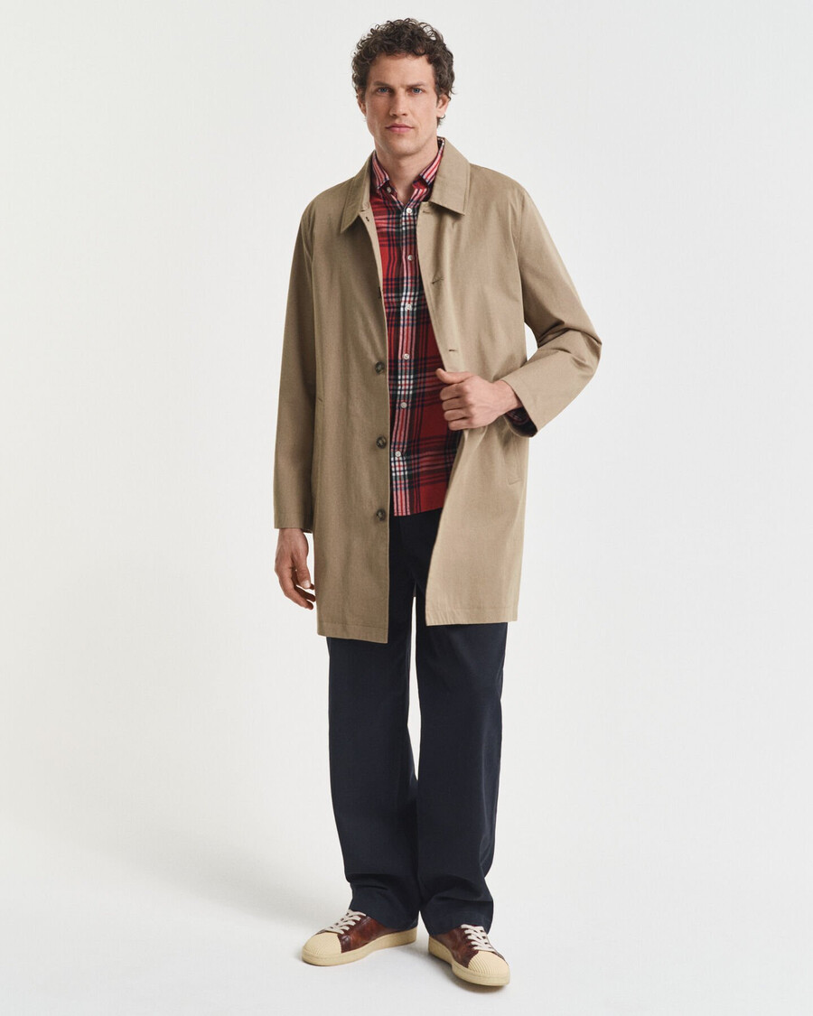 regular fit windblown flannel check shirt - modern rust