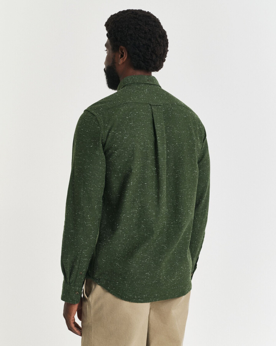 regular fit nepps flannel shirt - country green