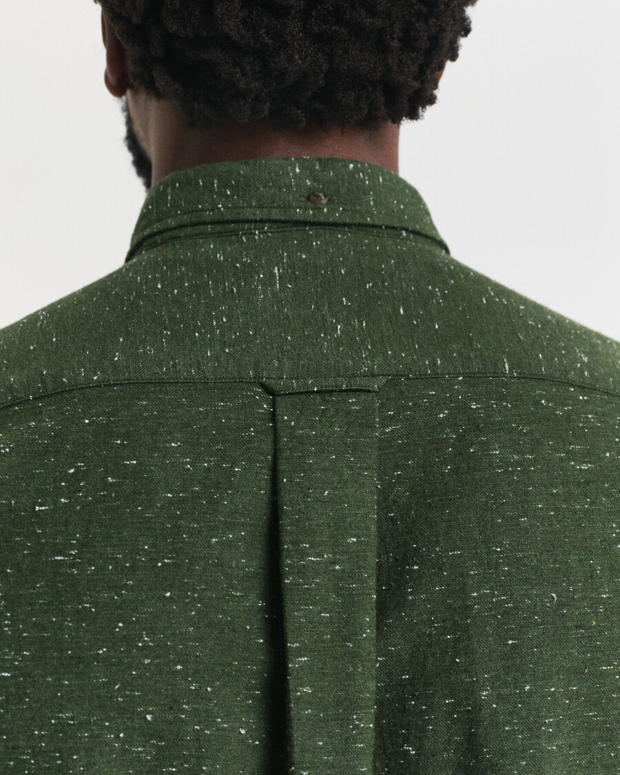 regular fit nepps flannel shirt - country green