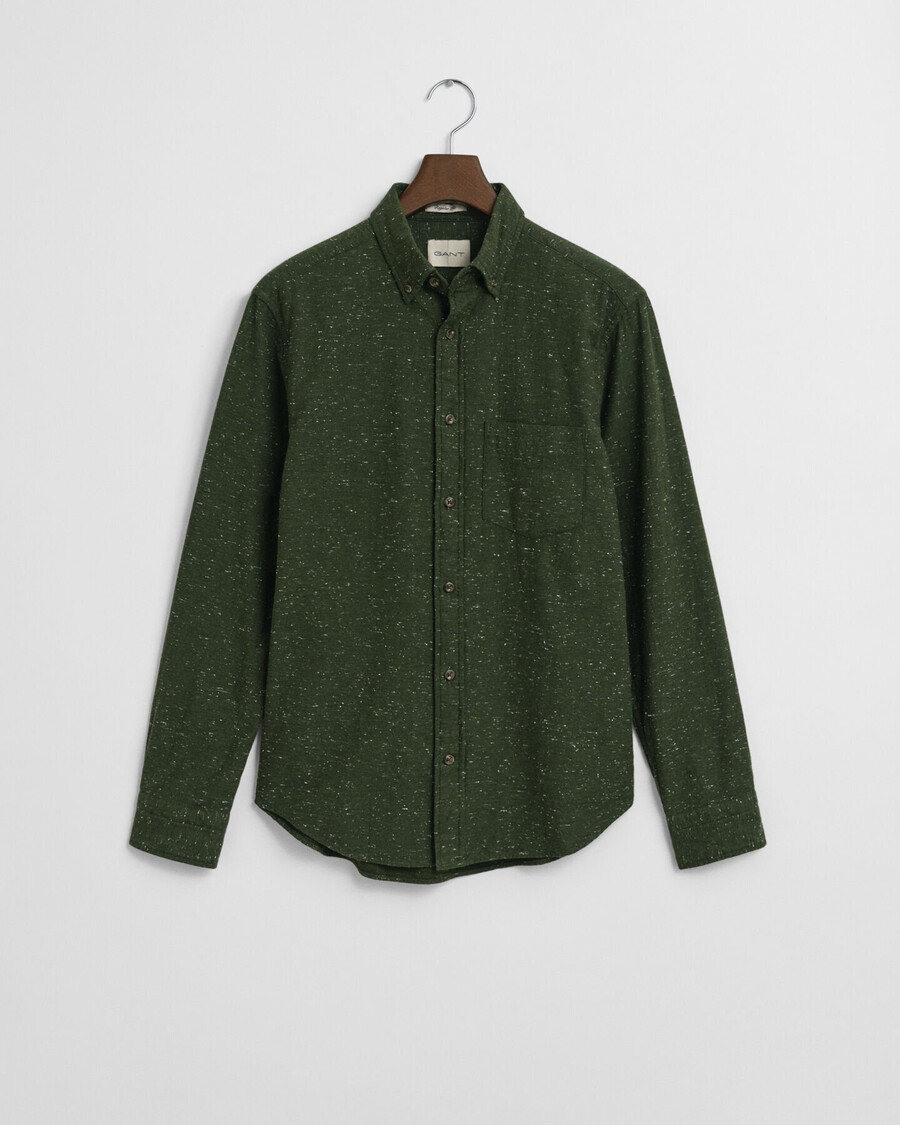 regular fit nepps flannel shirt - country green