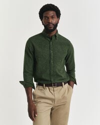 regular fit nepps flannel shirt - country green