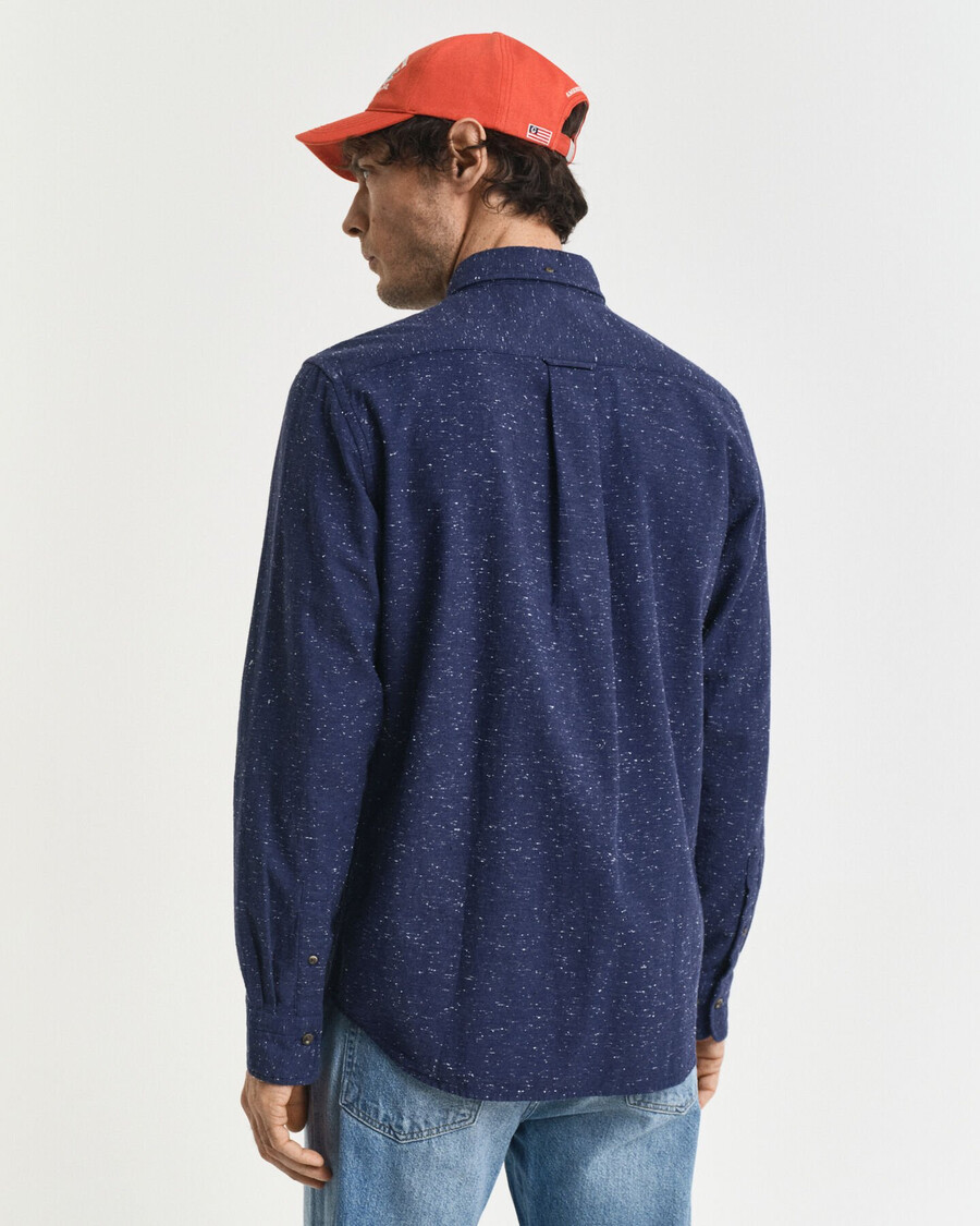 regular fit nepps flannel shirt - persian blue