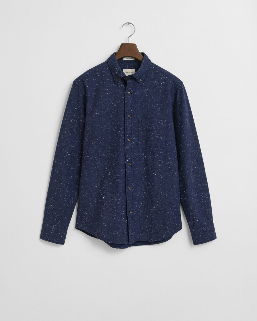 regular fit nepps flannel shirt - persian blue