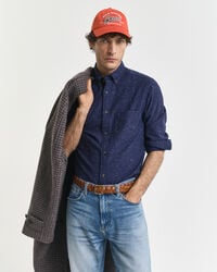 regular fit nepps flannel shirt - persian blue