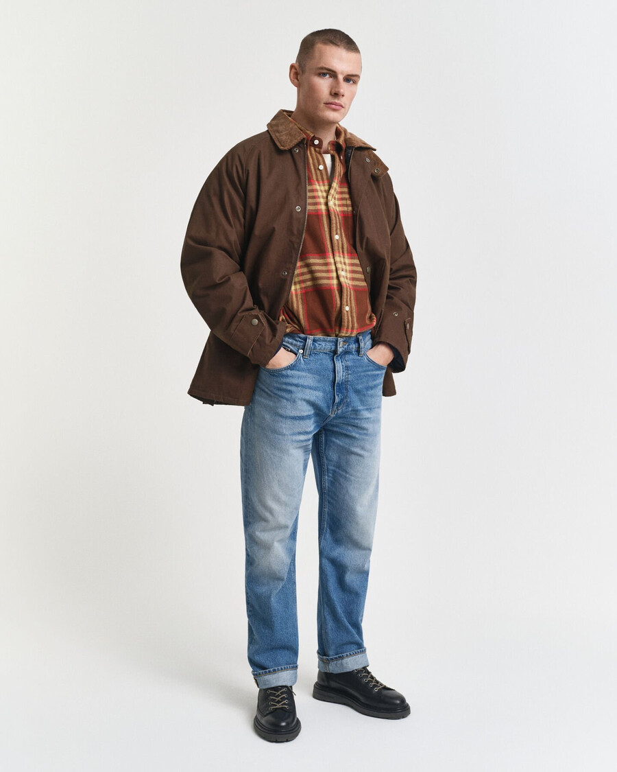 oversized flannel twill shirt - mahogany brown