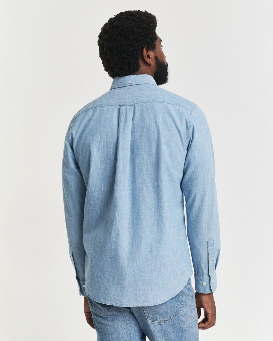 regular fit indigo chambray shirt - light blue