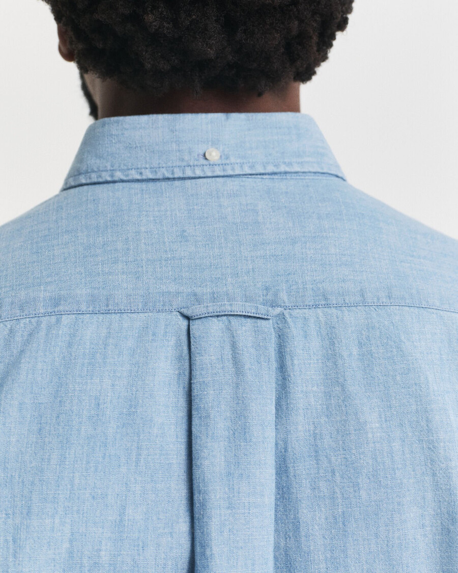 regular fit indigo chambray shirt - light blue