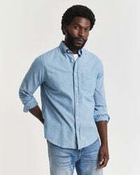 regular fit indigo chambray shirt - light blue