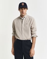 regular fit cotton corduroy shirt - greige