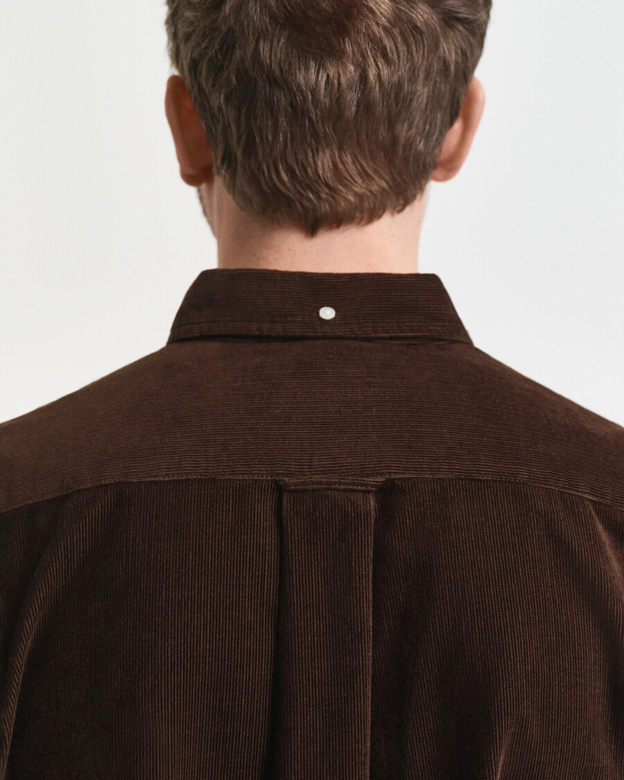 regular fit cotton corduroy shirt - rich brown