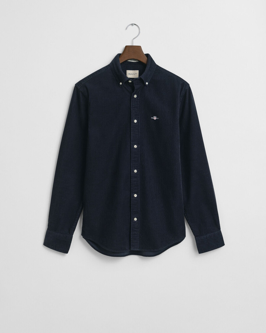 regular fit cotton corduroy shirt - evening blue