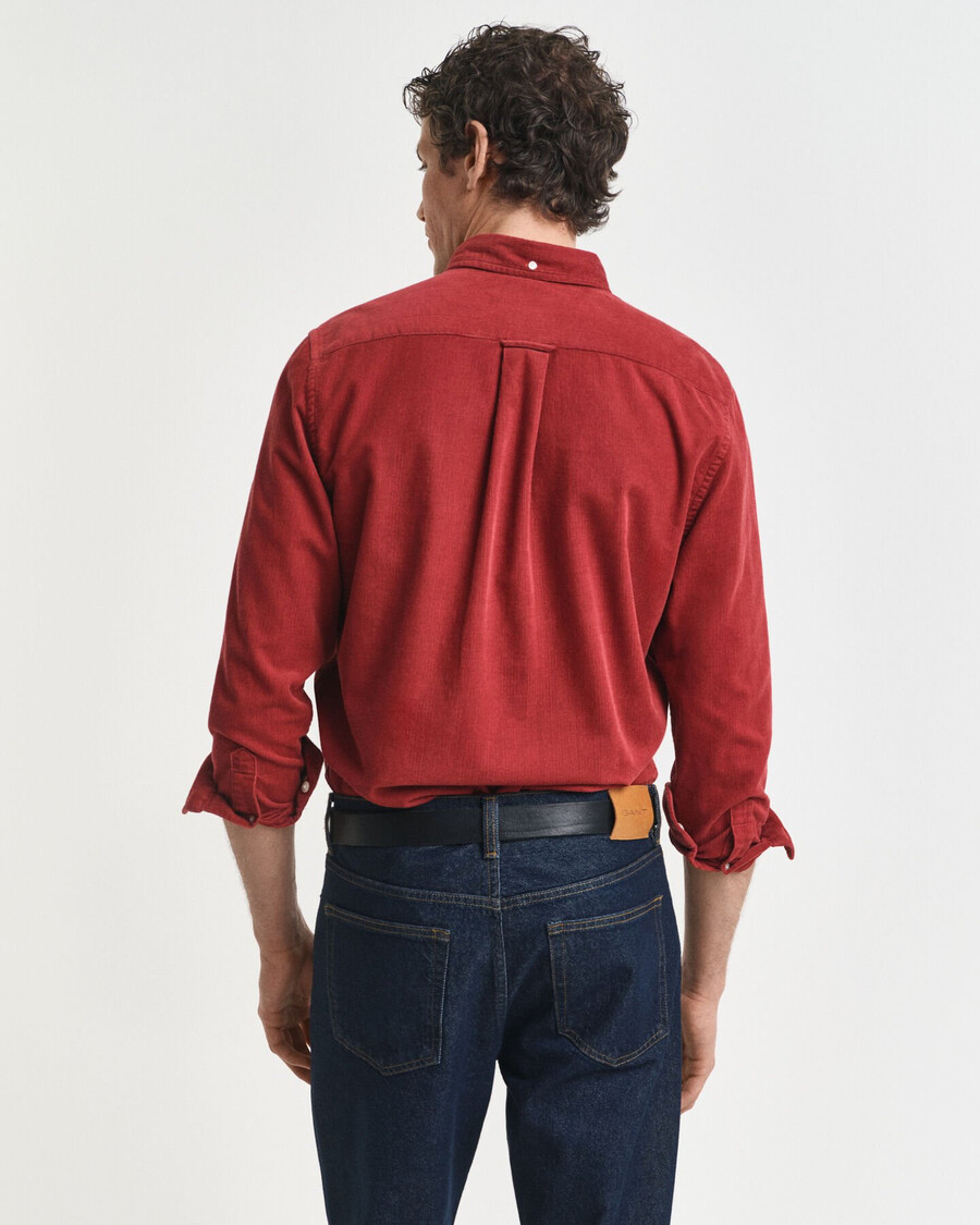 regular fit cotton corduroy shirt - modern rust
