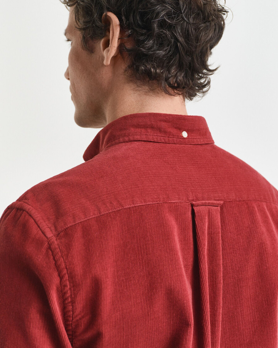 regular fit cotton corduroy shirt - modern rust