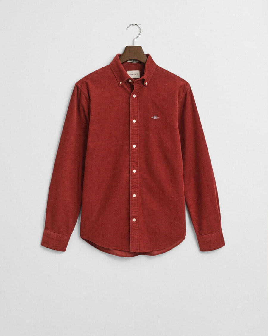 regular fit cotton corduroy shirt - modern rust