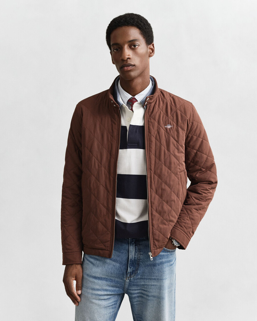 quilted windcheater - mahogany brown