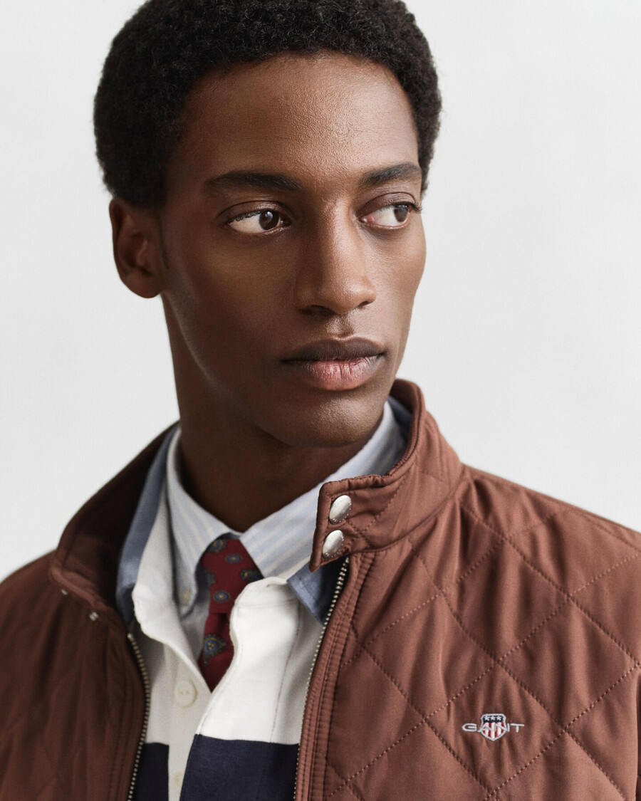 quilted windcheater - mahogany brown