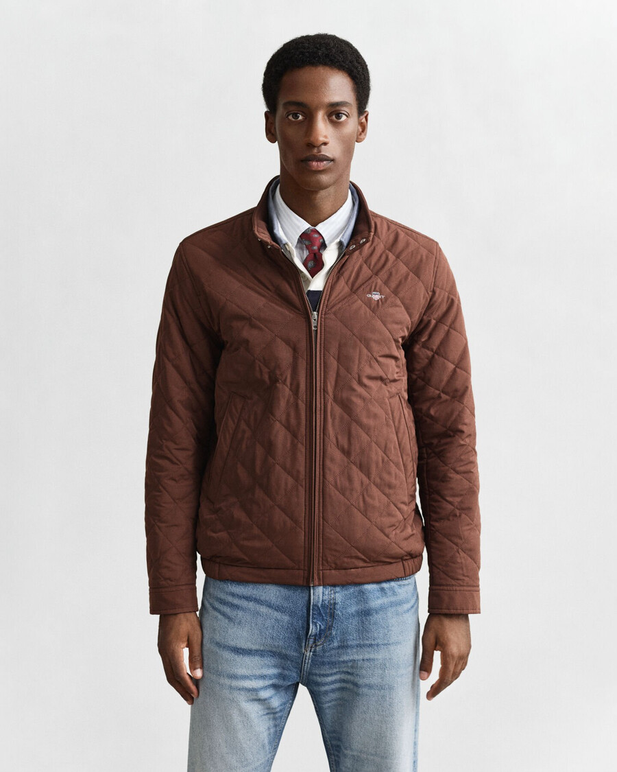 quilted windcheater - mahogany brown